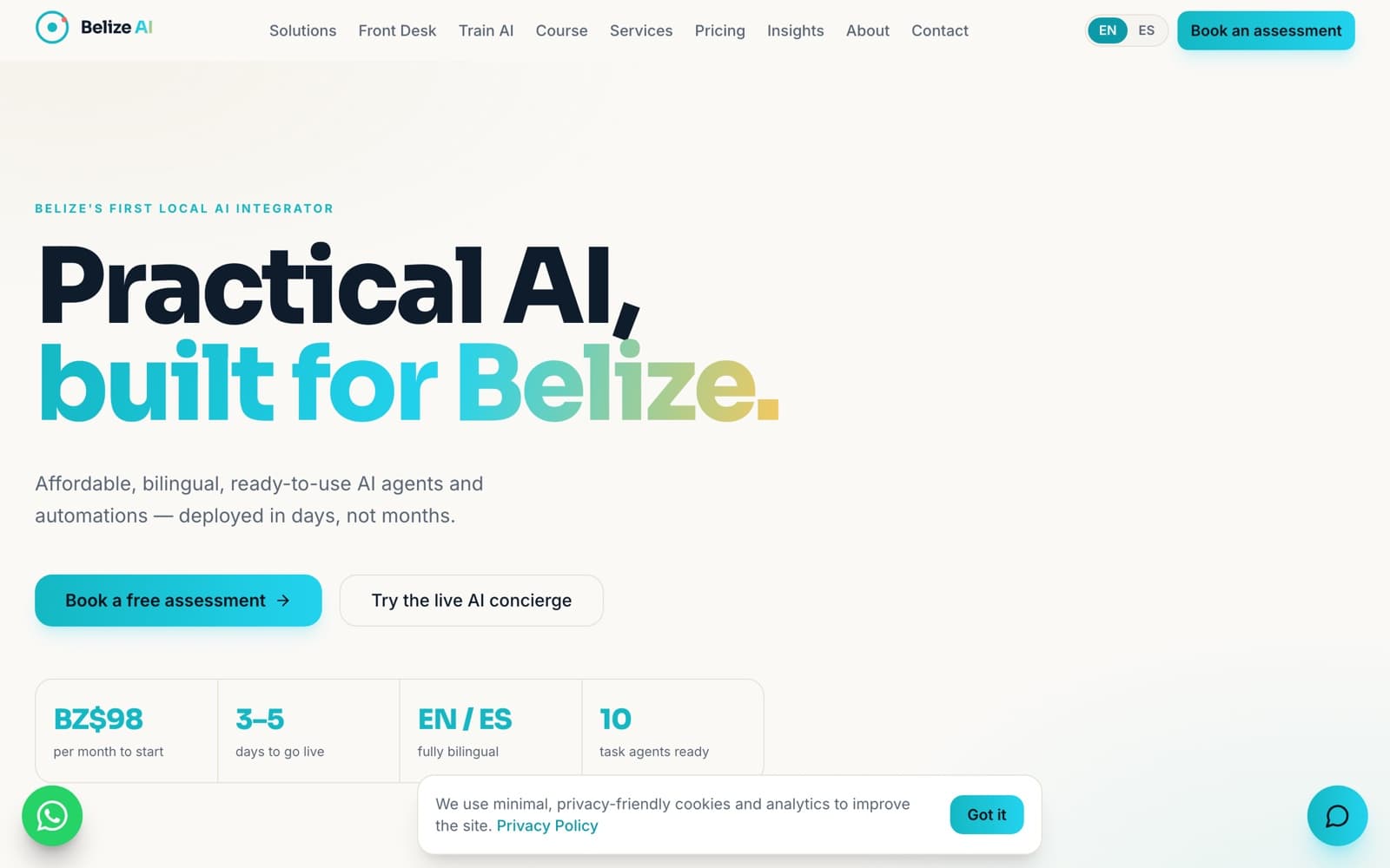 Belize AI Solutions — website built by Belize AI Solutions